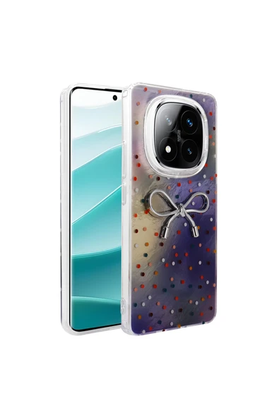Coverzone Redmi Note 14 Pro 5G İle Uyumlu Figürlü Ponti Silikon Telefon Kılıfı Gökküşağı Kurdele ürün görseli 1