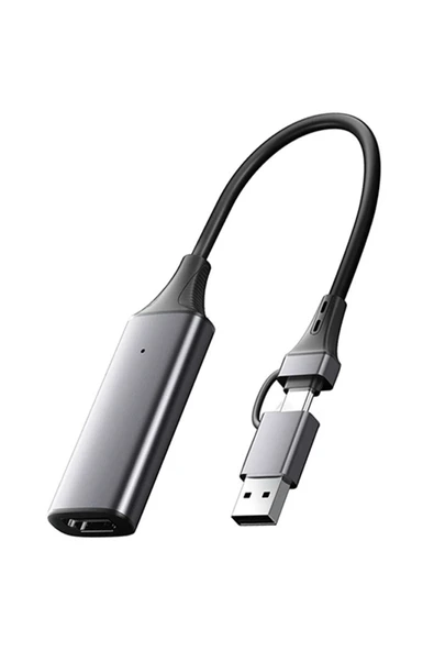Coverzone Type C Video Capture Yakalama Kartı Uçlu HDMI to Type-C PC Bilgisayar Video Yakalama ZR964 ürün görseli 1