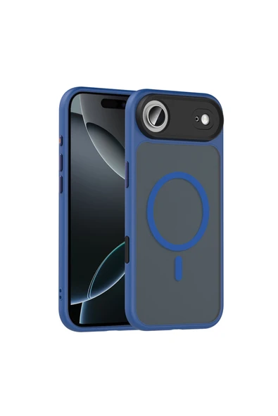 Coverzone İPhone 17 Air ile Uyumlu Sert PC Arka Yüzey Wireless Şarj Özellikli Buzlu Saydam ZF Kapak ürün görseli 1