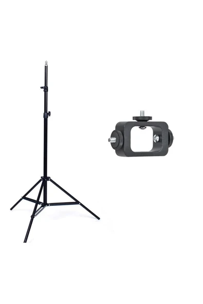 Coverzone 2'li Set Tripod ve Montaj Adaptörü Canlı Yayın Fotoğraf Video Çekim Aksesuar ürün görseli 1