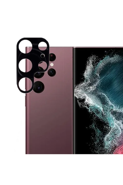 Coverzone Galaxy S22 Ultra Ile Uyumlu Kamera Lens Koruyucu 3d Kavisli Cam Siyah ürün görseli 1