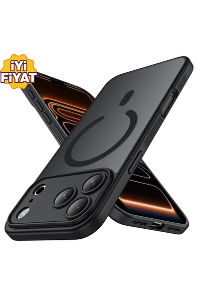 Coverzone İphone 17 Pro Max ile Uyumlu Lens Koruma Magsafe Destekli Kablosuz Şarj Özellikli Saydam Kılıf ürün görseli 1
