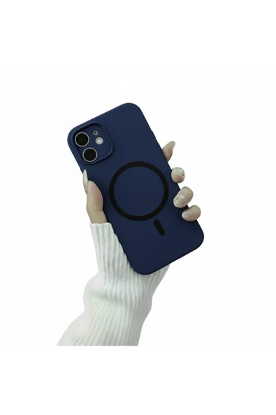 Coverzone İphone 15 Plus İle Uyumlu MagSafe ile uyumlu Kablosuz Şarj Özellikli Kadife İç Yüzey Silikon Kılıf ürün görseli 1