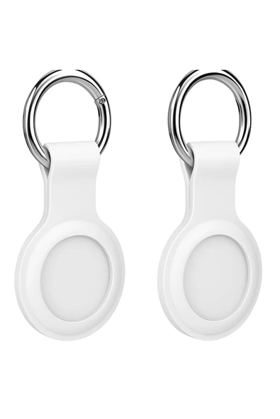 Coverzone Uyumlu Anahtarlıklı Silikon Uyumlu  Kılıf A010 Koruyucu Anahtarlık Beyaz 2'li Paket ürün görseli 1