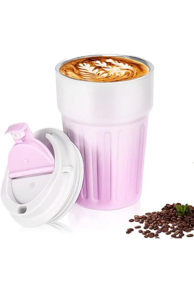Coverzone Paslanmaz Çelik Su Matarası Spor Matarası Kapaklı 400 ml Çocuk Şişesi Ev Ofis Okul Fitness Su Şisesi ürün görseli 1