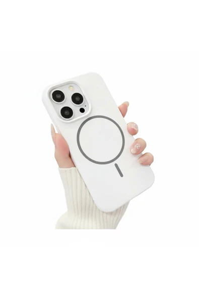 Coverzone İphone 14 Pro max için MagSafe ile uyumlu Kablosuz Şarj Özellikli Kadife İç Yüzey Silikon Kılıf ürün görseli 1