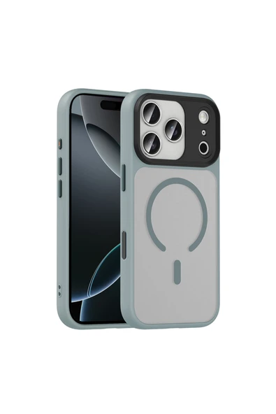 Coverzone İPhone 17 Pro ile Uyumlu Sert PC Arka Yüzey Wireless Şarj Özellikli Buzlu Saydam ZF Kapak ürün görseli 1