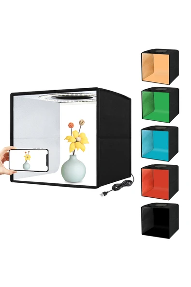 Coverzone Mini Fotoğraf Stüdyosu Işık Kutusu 40cm x 40cm Fotoğraf Çekim Çadırı Taşınabilir Katlanabilir ürün görseli 1