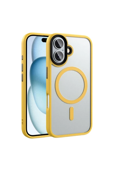 Coverzone İPhone 16 Plus ile Uyumlu Sert PC Arka Yüzey Wireless Şarj Özellikli Buzlu Saydam ZF Kapak ürün görseli 1