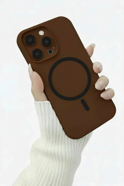 Coverzone İphone 16 Pro max için MagSafe ile uyumlu Kablosuz Şarj Özellikli Kadife İç Yüzey Silikon Kılıf ürün görseli 1