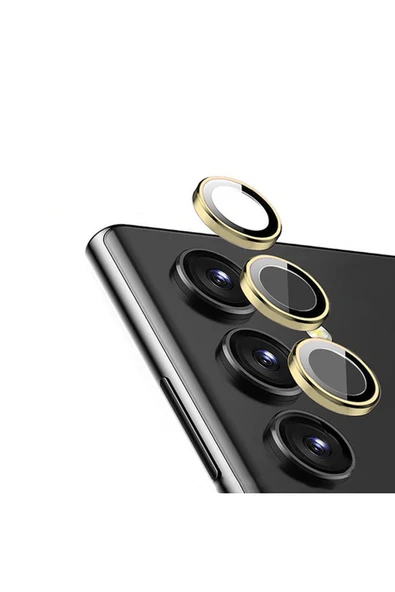 Coverzone Galaxy S23 Plus Ile Uyumlu Kamera Lens Koruyucu Ineffable Kamera Lens Koruma Gold ürün görseli 1