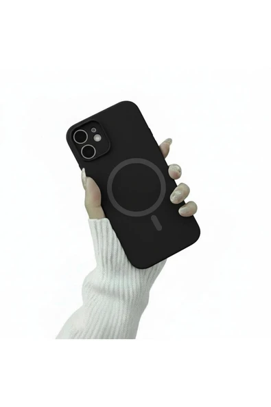 Coverzone İphone 11 İle Uyumlu MagSafe ile uyumlu Kablosuz Şarj Özellikli Kadife İç Yüzey Silikon Kılıf ürün görseli 1