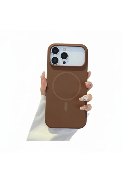 Coverzone İphone 17 Pro İle Uyumlu MagSafe ile uyumlu Kablosuz Şarj Özellikli Kadife İç Yüzey Silikon Kılıf ürün görseli 1