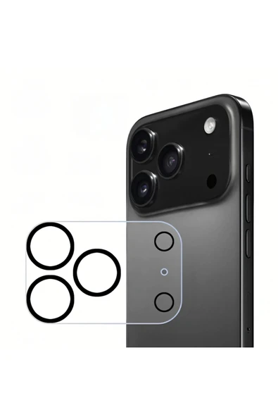 Coverzone (TAM LENS) iPhone 17 Pro İle Uyumlu Tek Parça Tam Kapatan 9H 3D Kamera Yüzey ve Lens Koruyucu Cam ürün görseli 1
