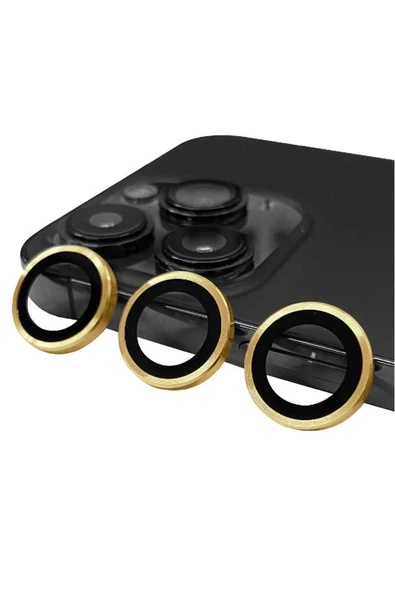 Coverzone Iphone 14 Pro Max Ile Uyumlu Profesyonel Kamera Lens Koruma Camcov Gold ürün görseli 1