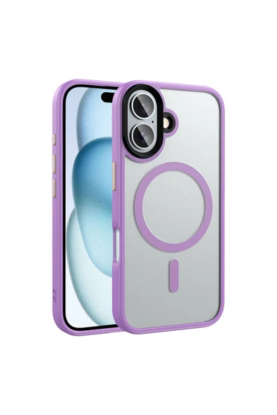 Coverzone İPhone 16 ile Uyumlu Sert PC Arka Yüzey Wireless Şarj Özellikli Buzlu Saydam ZF Kapak ürün görseli 1