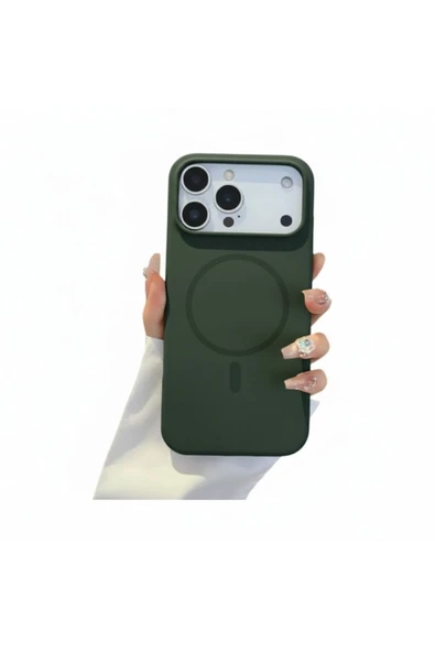 Coverzone İphone 17 Pro İle Uyumlu MagSafe ile uyumlu Kablosuz Şarj Özellikli Kadife İç Yüzey Silikon Kılıf ürün görseli 1