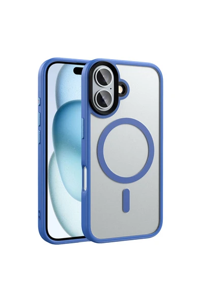 Coverzone İPhone 16 ile Uyumlu Sert PC Arka Yüzey Wireless Şarj Özellikli Buzlu Saydam ZF Kapak ürün görseli 1