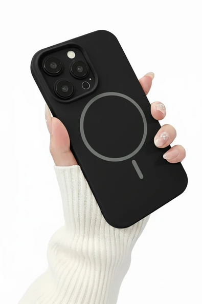Coverzone İphone 13 Pro İle Uyumlu MagSafe ile uyumlu Kablosuz Şarj Özellikli Kadife İç Yüzey Silikon Kılıf ürün görseli 1