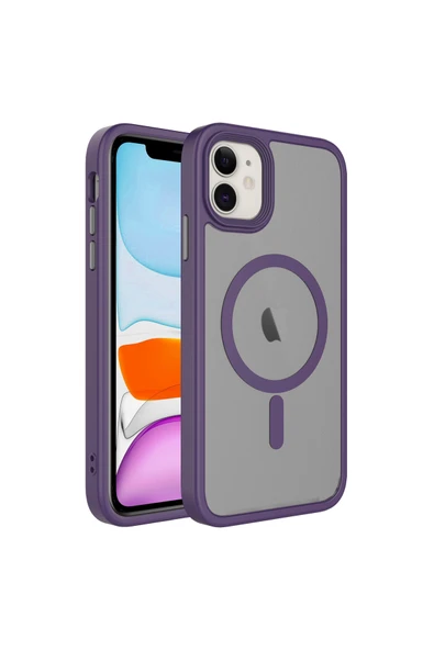 Coverzone İPhone 11 ile Uyumlu Sert PC Arka Yüzey Wireless Şarj Özellikli Buzlu Saydam ZF Kapak ürün görseli 1