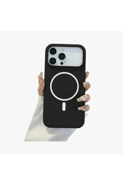 Coverzone İphone 17 Pro İle Uyumlu MagSafe ile uyumlu Kablosuz Şarj Özellikli Kadife İç Yüzey Silikon Kılıf ürün görseli 1