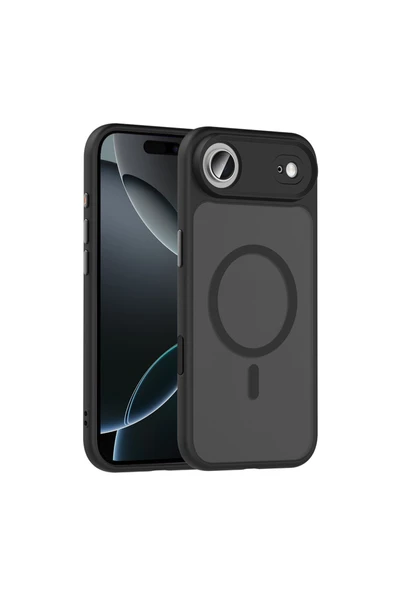 Coverzone İPhone 17 Air ile Uyumlu Sert PC Arka Yüzey Wireless Şarj Özellikli Buzlu Saydam ZF Kapak ürün görseli 1