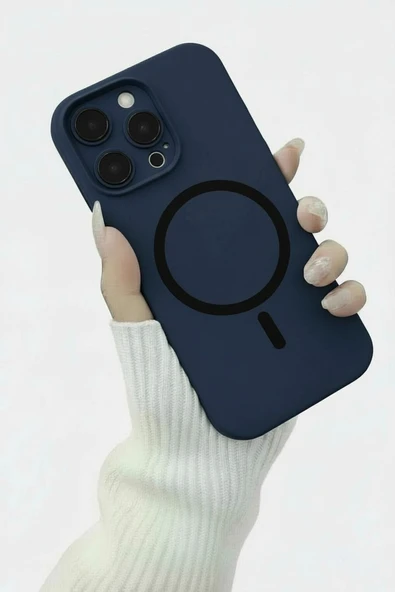 Coverzone İphone 15 Pro max için MagSafe ile uyumlu Kablosuz Şarj Özellikli Kadife İç Yüzey Silikon Kılıf ürün görseli 1