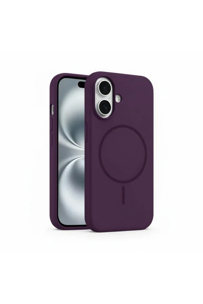 Coverzone İphone 16 Plus İle Uyumlu MagSafe ile uyumlu Kablosuz Şarj Özellikli Kadife İç Yüzey Silikon Kılıf ürün görseli 1