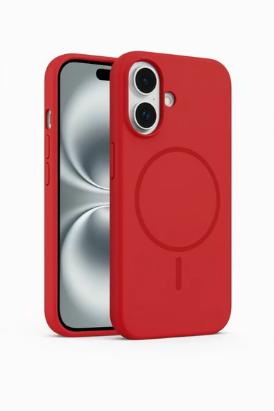 Coverzone İphone 16e İle Uyumlu MagSafe ile uyumlu Kablosuz Şarj Özellikli Kadife İç Yüzey Silikon Kılıf ürün görseli 1