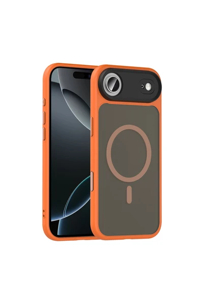 Coverzone İPhone 17 Air ile Uyumlu Sert PC Arka Yüzey Wireless Şarj Özellikli Buzlu Saydam ZF Kapak ürün görseli 1