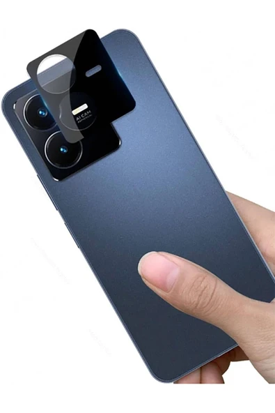 Coverzone Vivo Y22 ile uyumlu Kamera Lens Koruma Camı Toz ve Kirden Koruyan Siyah Kamera Camı ürün görseli 1