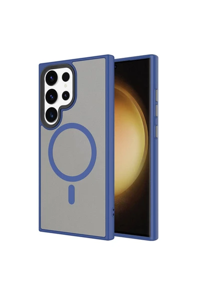 Coverzone Galaxy S23 Ultra ile Uyumlu Sert PC Arka Yüzey Wireless Şarj Özellikli Buzlu Saydam ZF Kapak ürün görseli 1