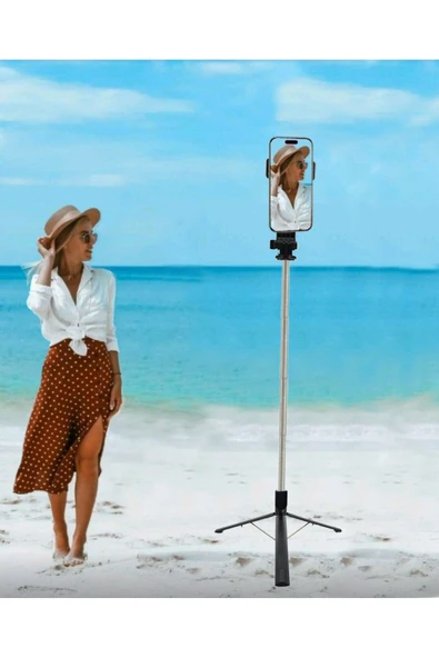 Coverzone Tripod Ve Selfie Çubuğu NP-01 Bluetooth Uzaktan Kumandalı Cep Telefonu Yükseklik Ayarlanabilir NP-01 ürün görseli 1