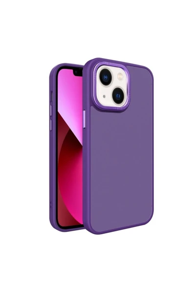 Coverzone İphone 15 ile Uyumlu Köşe Korumalı Buzlu Saydam Metal Koruma Çerçeveli Kamera Korumalı Kılıf ürün görseli 1