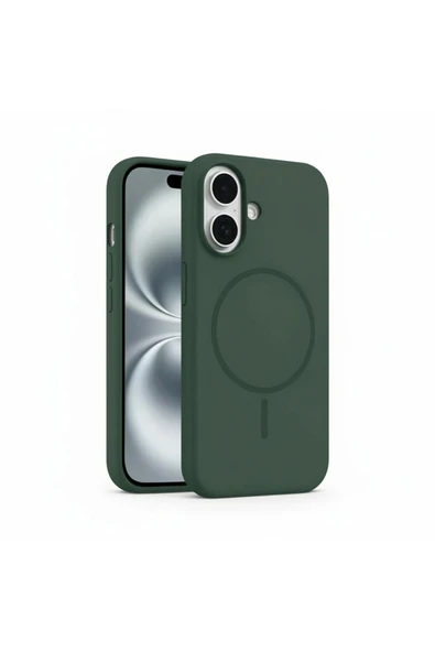 Coverzone İphone 16e İle Uyumlu MagSafe ile uyumlu Kablosuz Şarj Özellikli Kadife İç Yüzey Silikon Kılıf ürün görseli 1