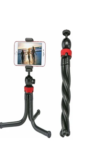Coverzone Flexible Youtuber 30cm Ahtapot 360 Derece 320gr Selfie Telefon Tutuculu 3 Ayaklı All in one Tripod ürün görseli 1