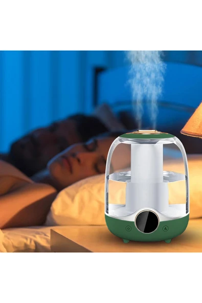 Coverzone 3 Litre Hacimli Humidifier Buhar Makinesi Nemlendirici Aroma Terapi Difüzörü 3000 Ml Kapasiteli ürün görseli 1