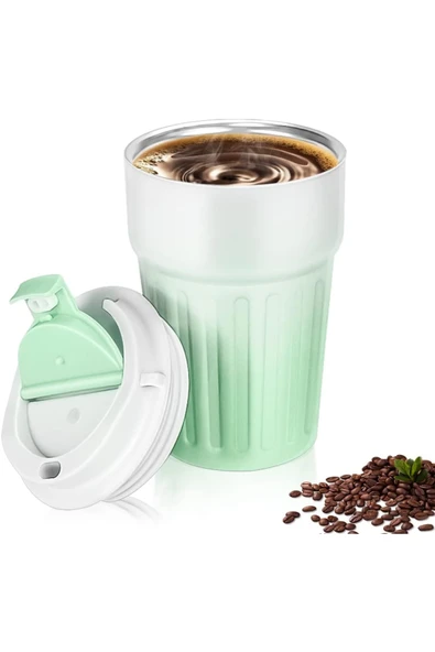 Coverzone Paslanmaz Çelik Su Matarası Spor Matarası Kapaklı 400 ml Çocuk Şişesi Ev Ofis Okul Fitness Su Şisesi ürün görseli 1