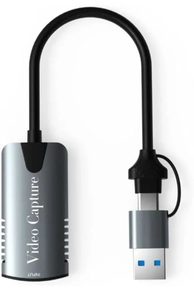 Coverzone Type-c To Usb 2in1 Video Capture Yakalama Kartı HDMI to Type-C PC Bilgisayar Video Adaptör Çevirici ürün görseli 1