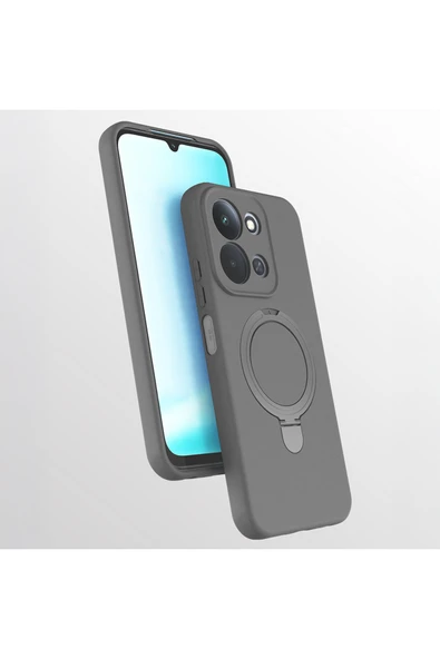 Coverzone Xiaomi Redmi 15 İçin Kılıf MagSafe Uyumlu Z-Samara Kapak Wireless Şarj Özellikli Titanyum ürün görseli 1
