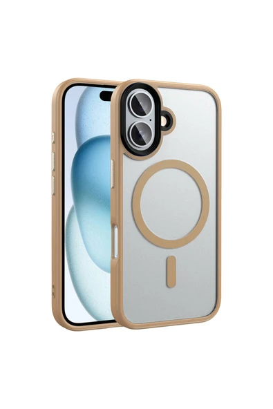 Coverzone İPhone 16 ile Uyumlu Sert PC Arka Yüzey Wireless Şarj Özellikli Buzlu Saydam ZF Kapak ürün görseli 1