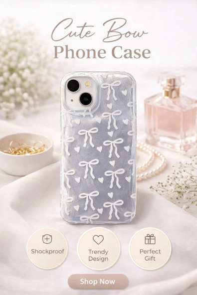 Coverzone İPhone 15 İle Uyumlu Hologramlı Kurdele Desenli Sert Şık Telefon Kılıfı Beyaz İdb-264 ürün görseli 1