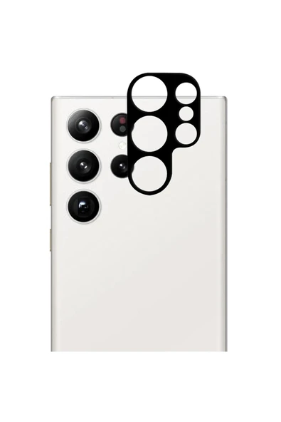 Coverzone Galaxy S23 Ultra Ile Uyumlu Kamera Lens Koruma Ile Uyumlu Halcyon Tam Kaplayan Kamera Koruma Siyah ürün görseli 1