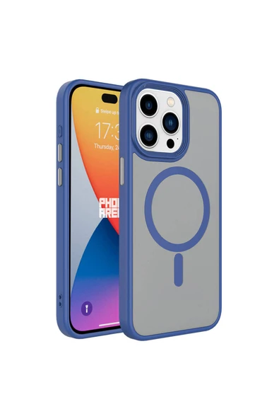 Coverzone İPhone 15 Pro Max ile Uyumlu Sert PC Arka Yüzey Wireless Şarj Özellikli Buzlu Saydam ZF Kapak ürün görseli 1