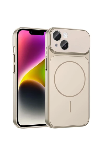 Coverzone İPhone 13-14 ile Uyumlu 17 Pro Görünümlü Magsafe Destekli Lens Korumalı Şık Telefon Kılıfı ürün görseli 1
