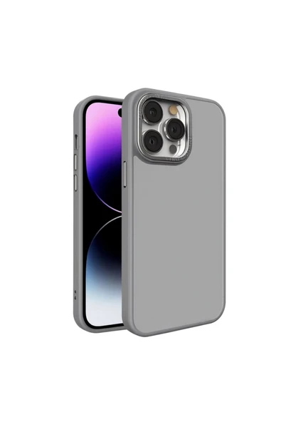 Coverzone İphone 15 Pro ile Uyumlu Köşe Korumalı Buzlu Saydam Metal Koruma Çerçeveli Kamera Korumalı Kılıf ürün görseli 1