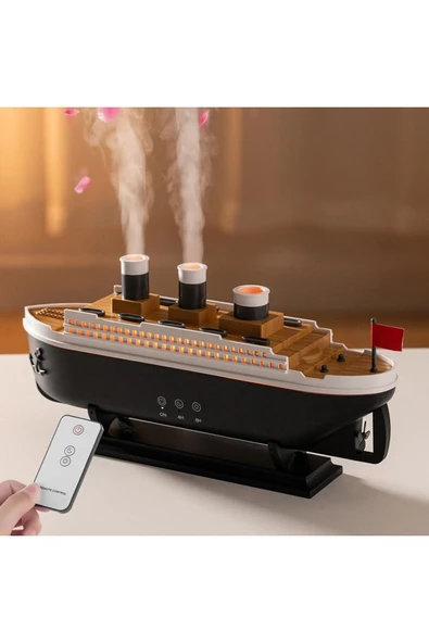 Coverzone Titanic Tasarımlı Aroma Difüzörü 250ml LED Işıklı Ultrasonik Nemlendirici | 299 ürün görseli 1