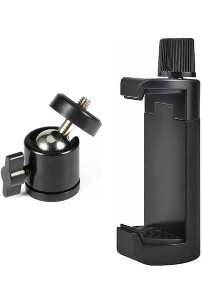 Coverzone Telefon Tripod Tutucu Başlık + Tripod 90 Derece Yönlendirme Aparatı 360 Derece Dönebilen Başlık ürün görseli 1