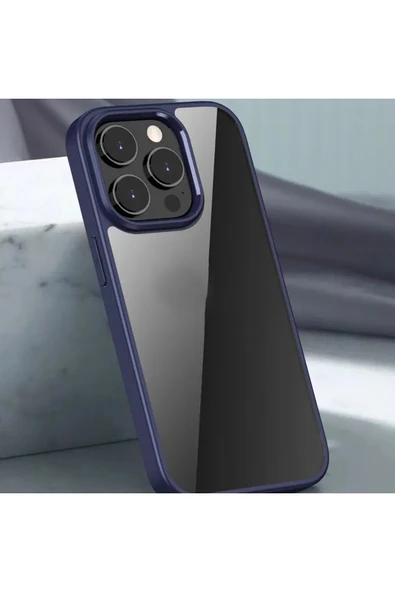 Coverzone iPhone 15 ile uyumlu Kılıf Kenar Renkli Arkası Şeffaf Kamera Koruma Impact Protectıon Kılıf ürün görseli 1