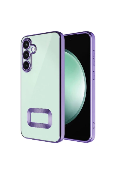 Coverzone Galaxy S23 FE İle Uyumlu Kılıf Lens Camını Koruyan Logo Gösteren Lazer Parlak Kenar Z-Omega Kapak ürün görseli 1